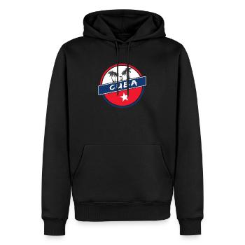 Kuba Kreis in den Nationalfarben - Männer Premium Bio Hoodie - Schwarz - Vorne - Nico (187cm)