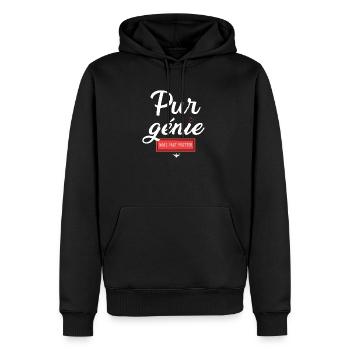 Humour et Émotion Chatastrophe - Sweat à capuche Premium bio Homme - noir - Devant - Nico (187cm)