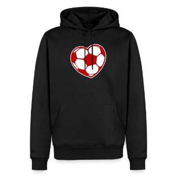 Ich Liebe Fussball Fussballfan Fussballer Herz - Männer Premium Bio Hoodie - Schwarz - Vorne - Nico (187cm)