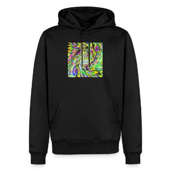 Vortex psychédélique - Sweat à capuche Premium bio Homme - noir - Devant - Nico (187cm)