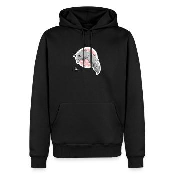 chasse au renard des neiges - Sweat à capuche Premium bio Homme - noir - Devant - Nico (187cm)