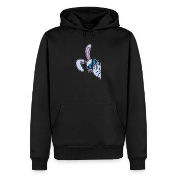Lapin de Pâques cool Lapin de Pâques Joyeuses Pâques - Sweat à capuche Premium bio Homme - noir - Devant - Nico (187cm)
