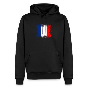France - France - Sweat à capuche Premium bio Homme - noir - Devant - Nico (187cm)