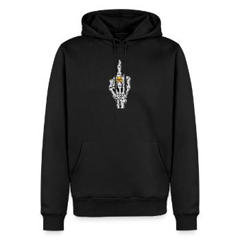 Skeleton Rocker Rock Musique Heavy Metal Hard Rock Cool - Sweat à capuche Premium bio Homme - noir - Devant - Nico (187cm)