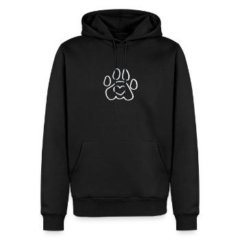 Hundepfote Tierpfote Pfotenabdruck Fußabdruck - Männer Premium Bio Hoodie - Schwarz - Vorne - Nico (187cm)