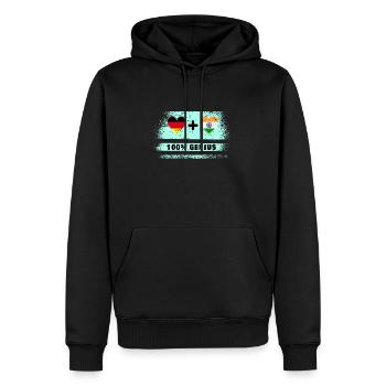 Deutschland und Indien 100% Genial / Geschenk - Männer Premium Bio Hoodie - Schwarz - Vorne - Nico (187cm)