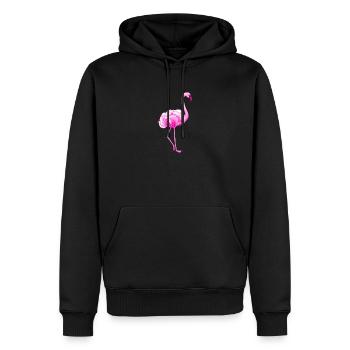 Flamingo - Sweat à capuche Premium bio Homme - noir - Devant - Nico (187cm)