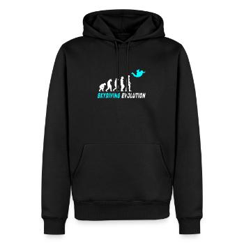 Fallschirm Evolution Design / Geschenkidee - Männer Premium Bio Hoodie - Schwarz - Vorne - Nico (187cm)