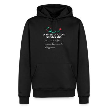 Médecin Médecin Spécialiste Assistant médical Médecin Fun - Sweat à capuche Premium bio Homme - noir - Devant - Nico (187cm)