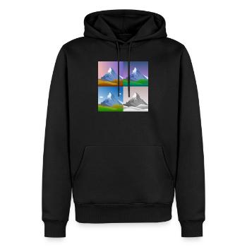 colorful mountains, Matterhorn, Switzerland, Alps, alps - Men’s Premium Organic Hoodie - black - Front - Nico (187cm)