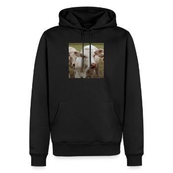 Cow Poster - Men’s Premium Organic Hoodie - black - Front - Nico (187cm)