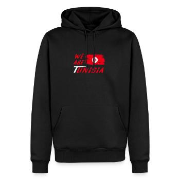 We are Tunesien Design / Geschenkidee - Männer Premium Bio Hoodie - Schwarz - Vorne - Nico (187cm)
