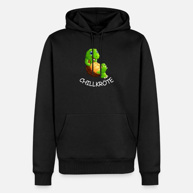 Turtle Chill : Drôle d’animal comique - Sweat à capuche Premium bio Homme - noir