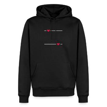Linie Herz Strich Ornament - Männer Premium Bio Hoodie - Schwarz - Vorne - Nico (187cm)