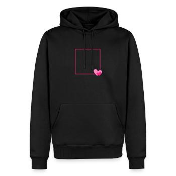Heart Frame Ornament Line Customizable - Men’s Premium Organic Hoodie - black - Front - Nico (187cm)