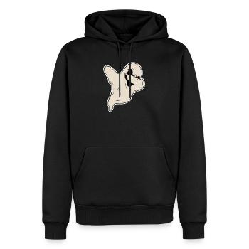 Halloween fantômes d’horreur - Sweat à capuche Premium bio Homme - noir - Devant - Nico (187cm)