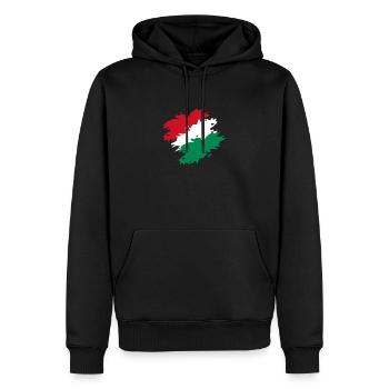 Hongrie - Sweat à capuche Premium bio Homme - noir - Devant - Nico (187cm)