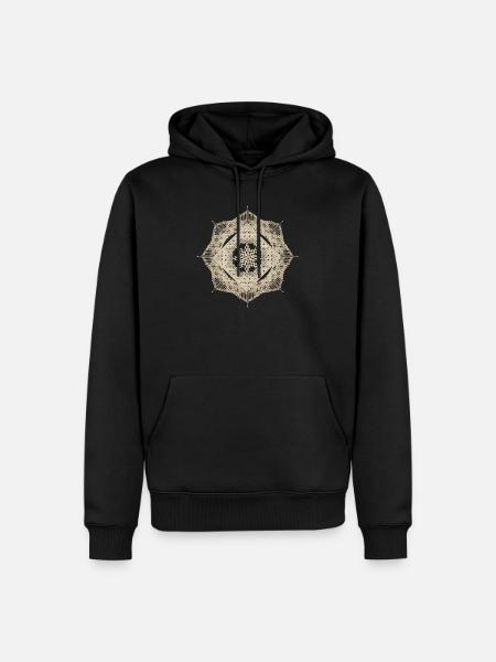 geometric macramé style flower pendant - Men’s Premium Organic Hoodie - black