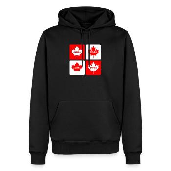Canada maple leaf flags design - Men’s Premium Organic Hoodie - black - Front - Nico (187cm)