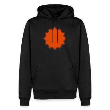 Emblème | Formulaire | Étoiles Coins ronds (vectorgraphique) - Sweat à capuche Premium bio Homme - noir - Devant - Nico (187cm)
