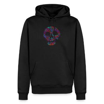 Fahrradfahren Fahrrad Totenkopf - Männer Premium Bio Hoodie - Schwarz - Vorne - Nico (187cm)