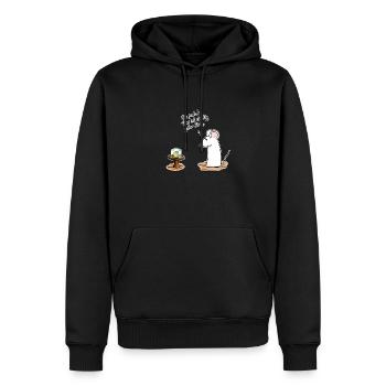 Richtig geiler Stoff - Männer Premium Bio Hoodie - Schwarz - Vorne - Nico (187cm)