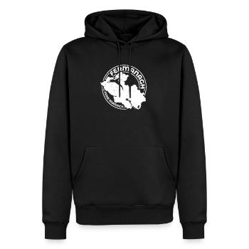 Comté de Fermanagh Irlande | Timbre de contour de carte - Sweat à capuche Premium bio Homme - noir - Devant - Nico (187cm)