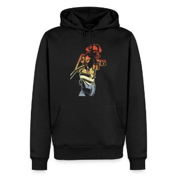 Feuerwehrmann - Männer Premium Bio Hoodie - Schwarz - Vorne - Nico (187cm)