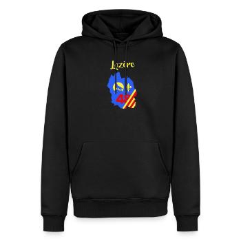 Lozère - Männer Premium Bio Hoodie - Schwarz - Vorne - Nico (187cm)