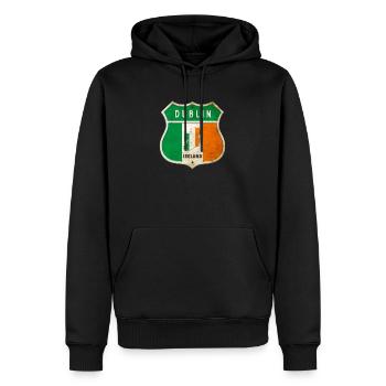 Dublin Irlande Armoiries Drapeaux Design - Sweat à capuche Premium bio Homme - noir - Devant - Nico (187cm)