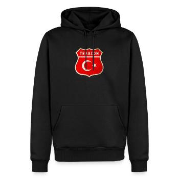 Armoiries du drapeau de la Turquie Trabzon - Sweat à capuche Premium bio Homme - noir - Devant - Nico (187cm)