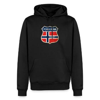 Porsgrunn Norwegen Wappen Flaggen Design - Männer Premium Bio Hoodie - Schwarz - Vorne - Nico (187cm)