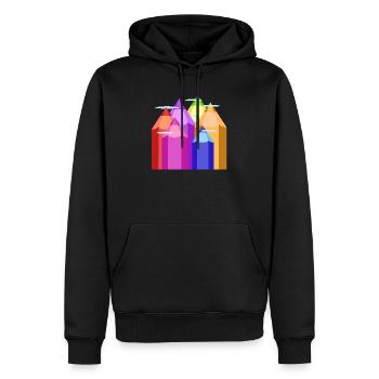 Peaks of Color - Männer Premium Bio Hoodie - Schwarz - Vorne - Nico (187cm)