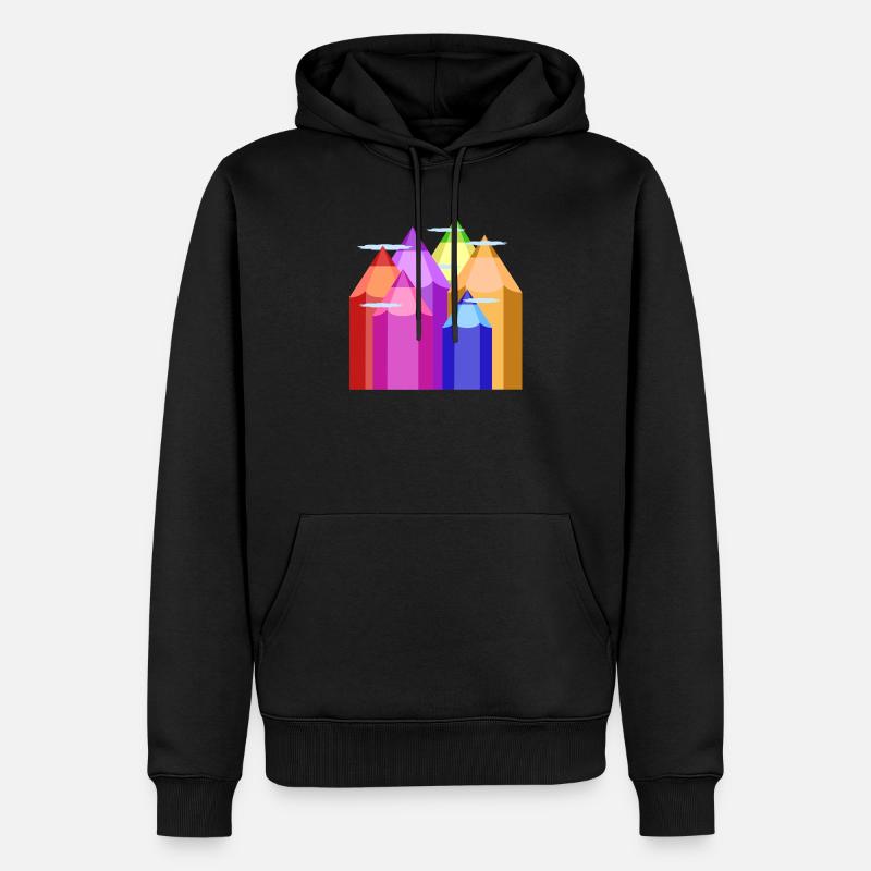 Pics de couleur - Sweat à capuche Premium bio Homme - noir
