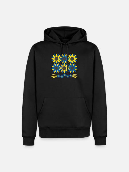 Ukraine| Ich unterstütze Ukraine Sunflower - Männer Premium Bio Hoodie - Schwarz