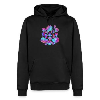 Peace Slogan Mouvement pour la paix Peace Love - Sweat à capuche Premium bio Homme - noir - Devant - Nico (187cm)