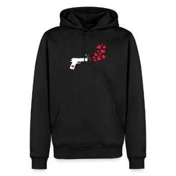 Monde Paix Cœur Paix Amour Humanité - Sweat à capuche Premium bio Homme - noir - Devant - Nico (187cm)