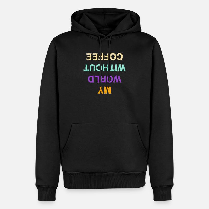 Lustig Kaffee Koffein Statement Kaffeeliebhaber - Männer Premium Bio Hoodie - Schwarz