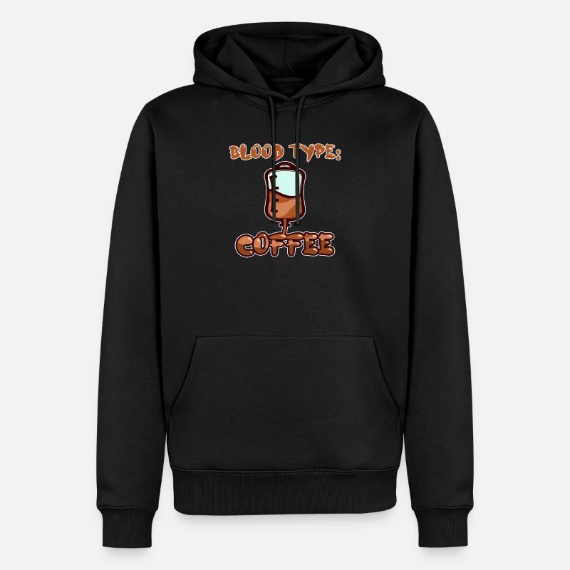Koffein Humorvoll Kaffee Statement Kaffeetrinker - Männer Premium Bio Hoodie - Schwarz