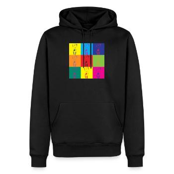 Pop Art Frau Retro Kunst Geschenk - Männer Premium Bio Hoodie - Schwarz - Vorne - Nico (187cm)