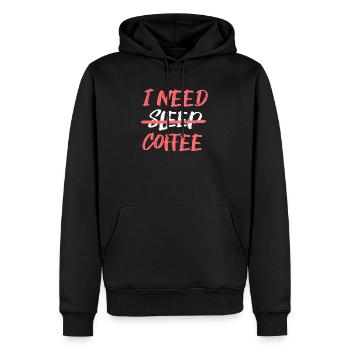 Fatigue Coffee Lovers Statement Coffee Drinking - Men’s Premium Organic Hoodie - black - Front - Nico (187cm)