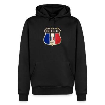 Bordeaux Frankreich Wappen Flaggen Design - Männer Premium Bio Hoodie - Schwarz - Vorne - Nico (187cm)