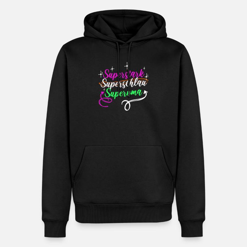 Superoma Spruch Großmutter Oma Rentnerin - Männer Premium Bio Hoodie - Schwarz