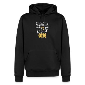 Brother Of The Wild One funny 1st Birthday First - Men’s Premium Organic Hoodie - black - Front - Nico (187cm)