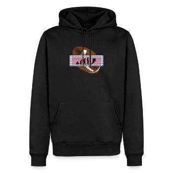 EVOLUTION AMERICAN FOOTBALL USA Flagge Geschenk - Männer Premium Bio Hoodie - Schwarz - Vorne - Nico (187cm)