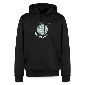 Le yoga est la clé de la vie - Sweat à capuche Premium bio Homme - noir - Devant - Nico (187cm)