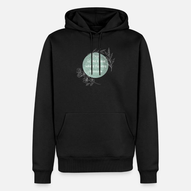 Salle de Yoga Fleur Fleur - Sweat à capuche Premium bio Homme - noir