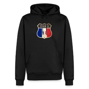 Frankreich Wappen Flaggen Design - Männer Premium Bio Hoodie - Schwarz - Vorne - Nico (187cm)