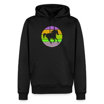 Étalon Cheval de galop Amour Chevaux Islandais Chevaux - Sweat à capuche Premium bio Homme - noir - Devant - Nico (187cm)