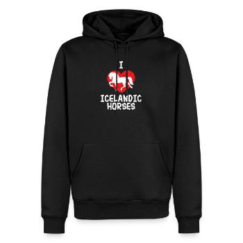 Ich Liebe Pferde Herz Islandpferde Statement - Männer Premium Bio Hoodie - Schwarz - Vorne - Nico (187cm)